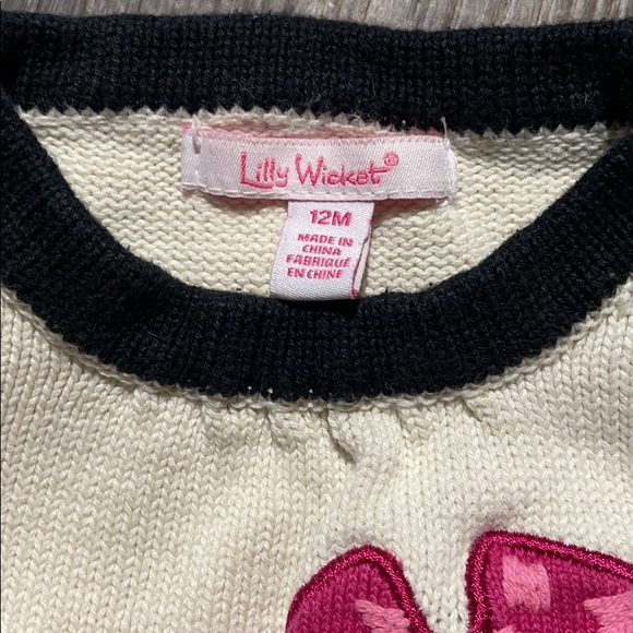 4/$20 Girls Lilly Wicket Flower Knit Sweater 12mth - Picture 2 of 4